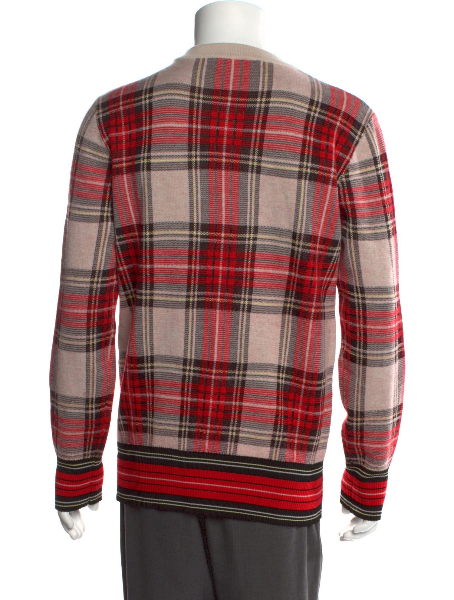 Dries Van Noten Plaid Print Crew Neck Pullover